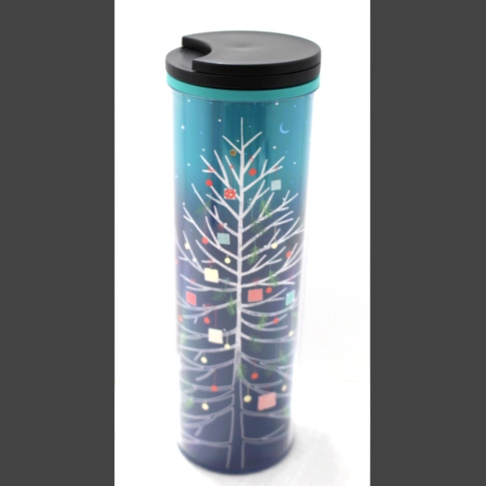 NEW Starbucks Christmas Tumbler Cold Cup 2018 NWT, Blue Green Christmas Tree